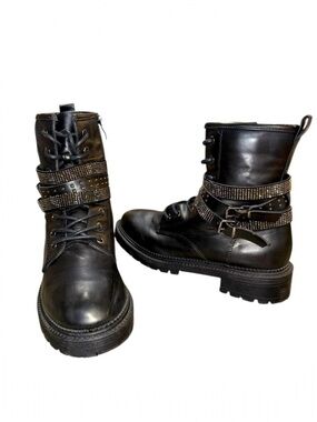 Rock & Candy Hensley Studded Combat Boots – Black – Size 7.5 – Grunge Glam